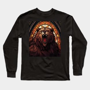 Druid Bear Form Stained Glass Werebear Long Sleeve T-Shirt